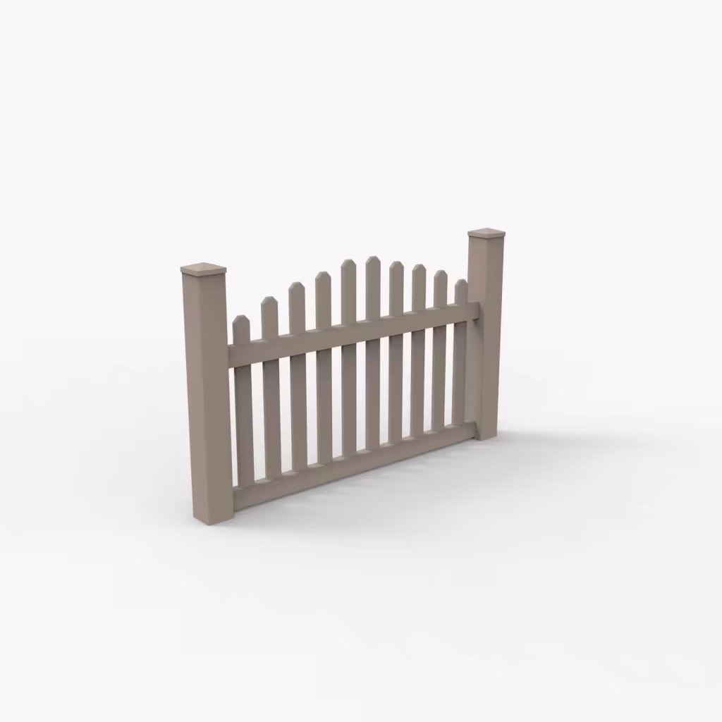 Clay arched picket 3.5 ft fence, main view