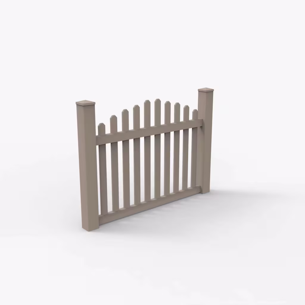 Clay arched picket 4 ft fence, main view