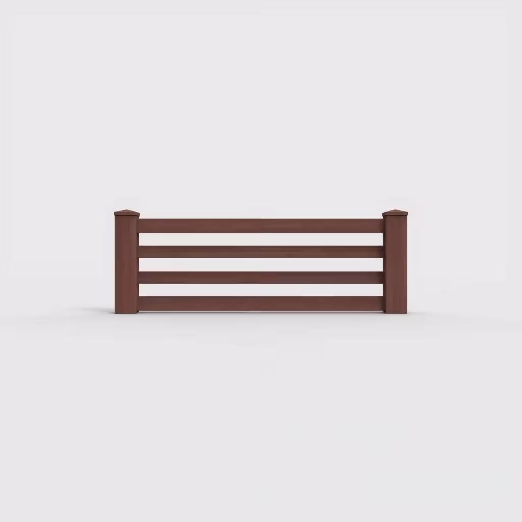 Brazilian blend horizontal picket 2 ft wall topper, front view