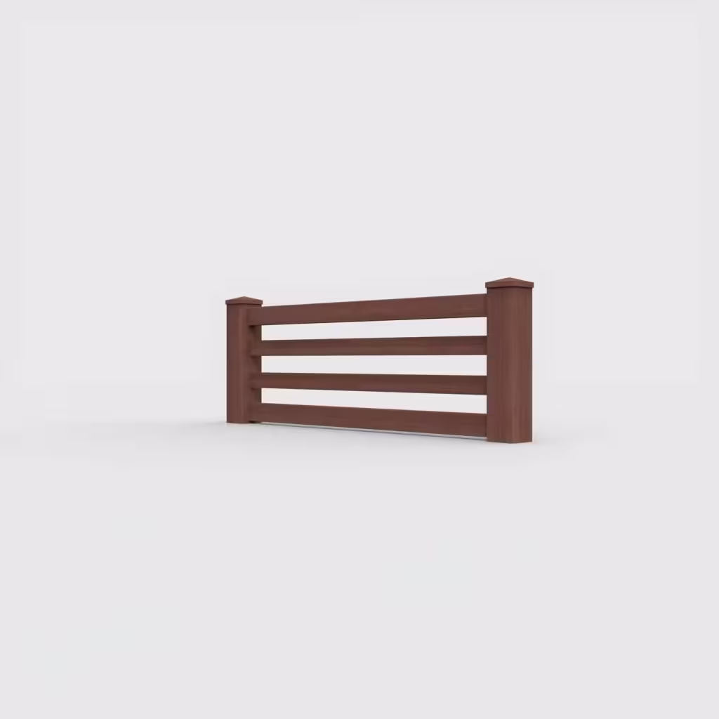 Brazilian blend horizontal picket 2 ft wall topper, left-side view