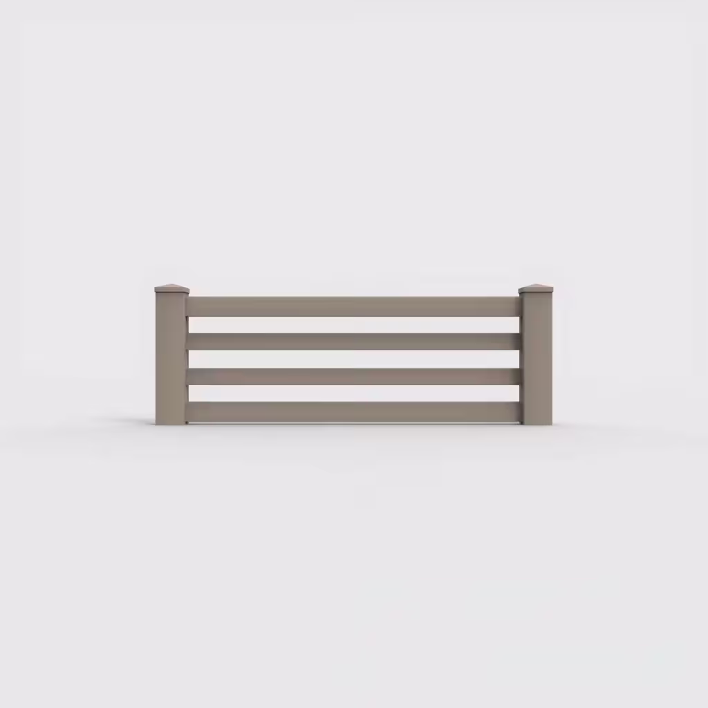 Clay horizontal picket 2 ft wall topper, front view