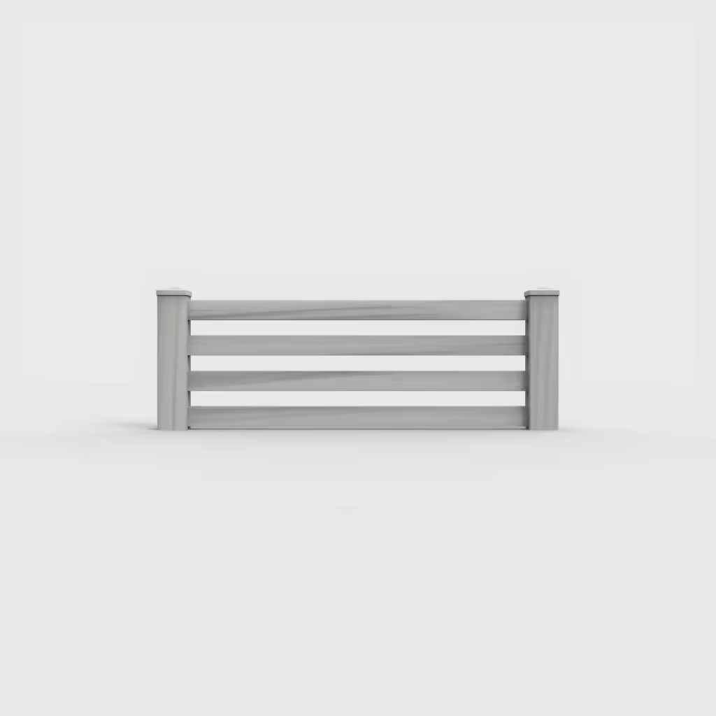 Coastal cedar horizontal picket 2 ft wall topper, front view