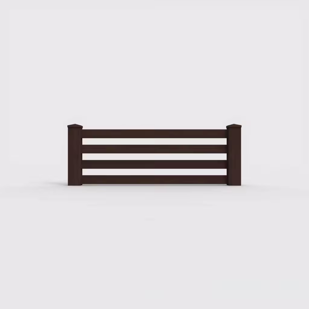 D. sequoia horizontal picket 2 ft wall topper, front view