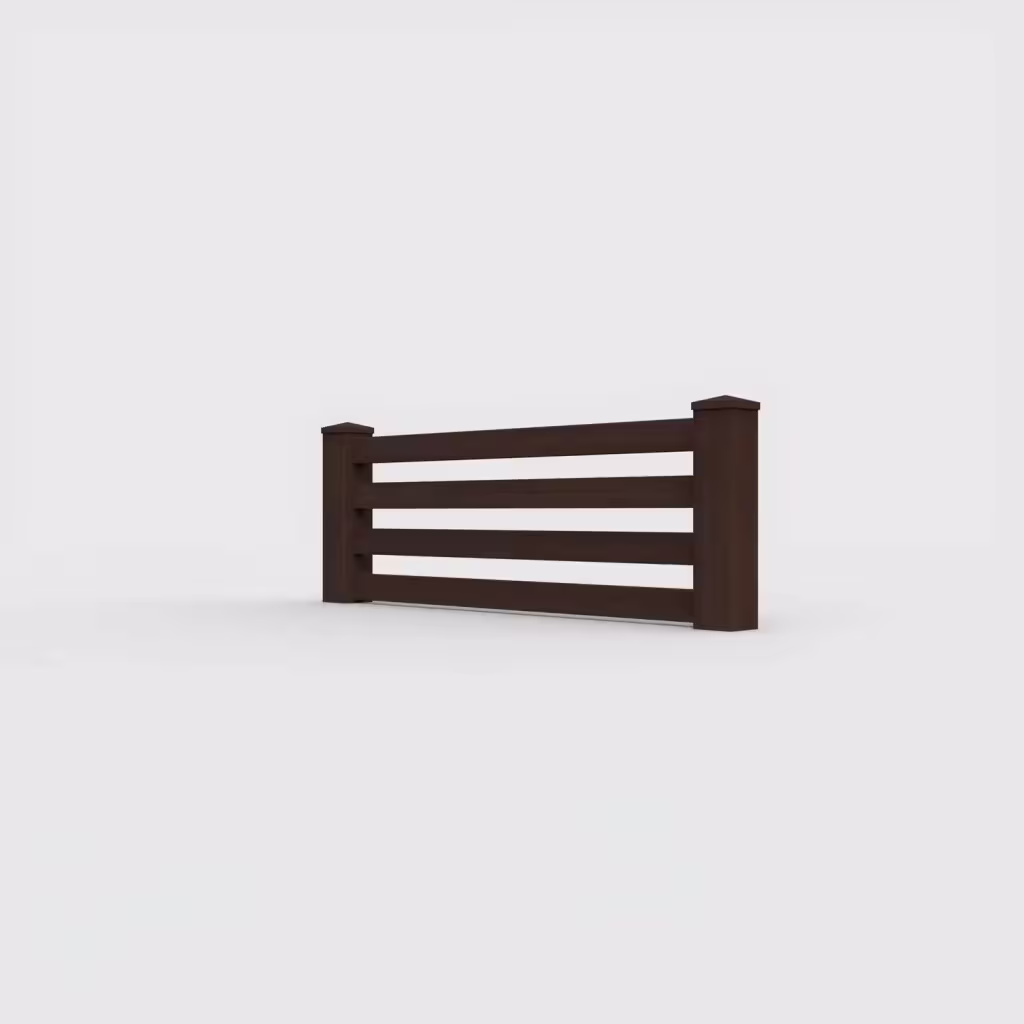 D. sequoia horizontal picket 2 ft wall topper, left-side view