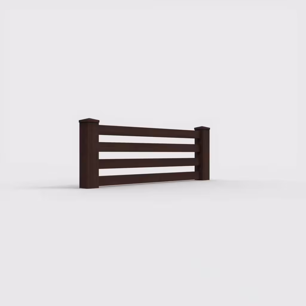 D. sequoia horizontal picket 2 ft wall topper, right-side view