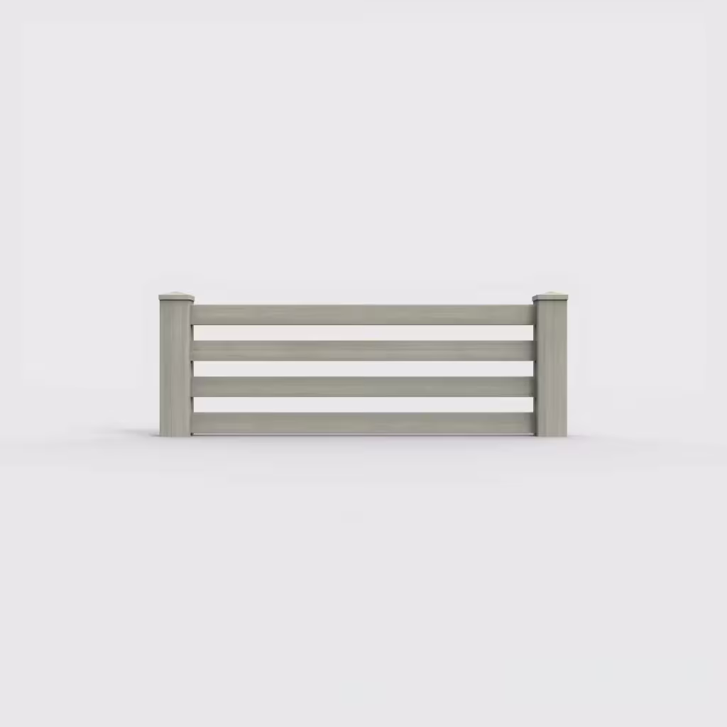 Mesquite horizontal picket 2 ft wall topper, front view