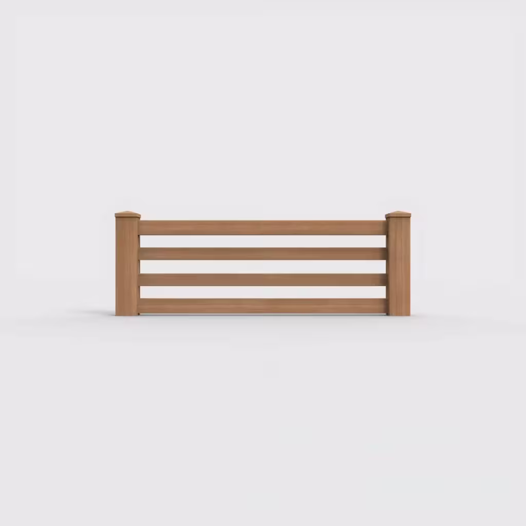 Sierra blend horizontal picket 2 ft wall topper, front view