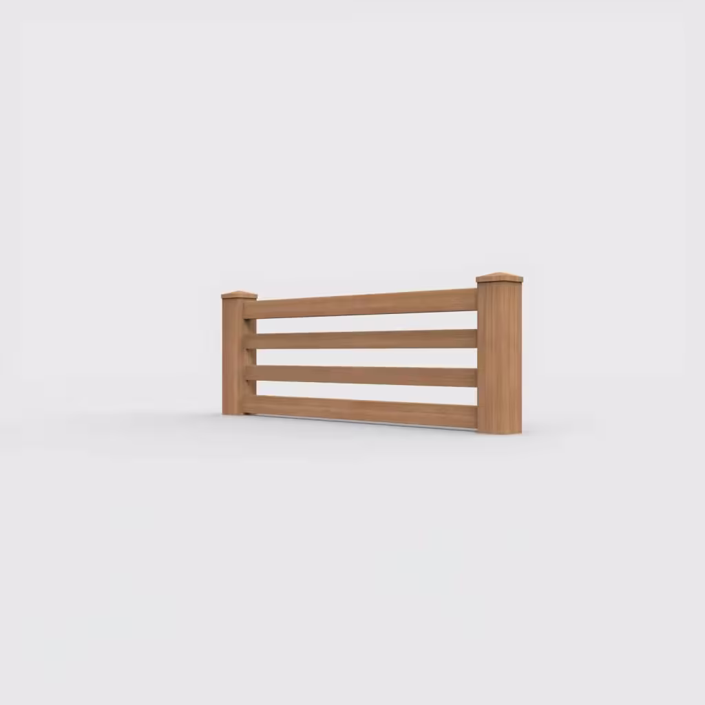 Sierra blend horizontal picket 2 ft wall topper, left-side view