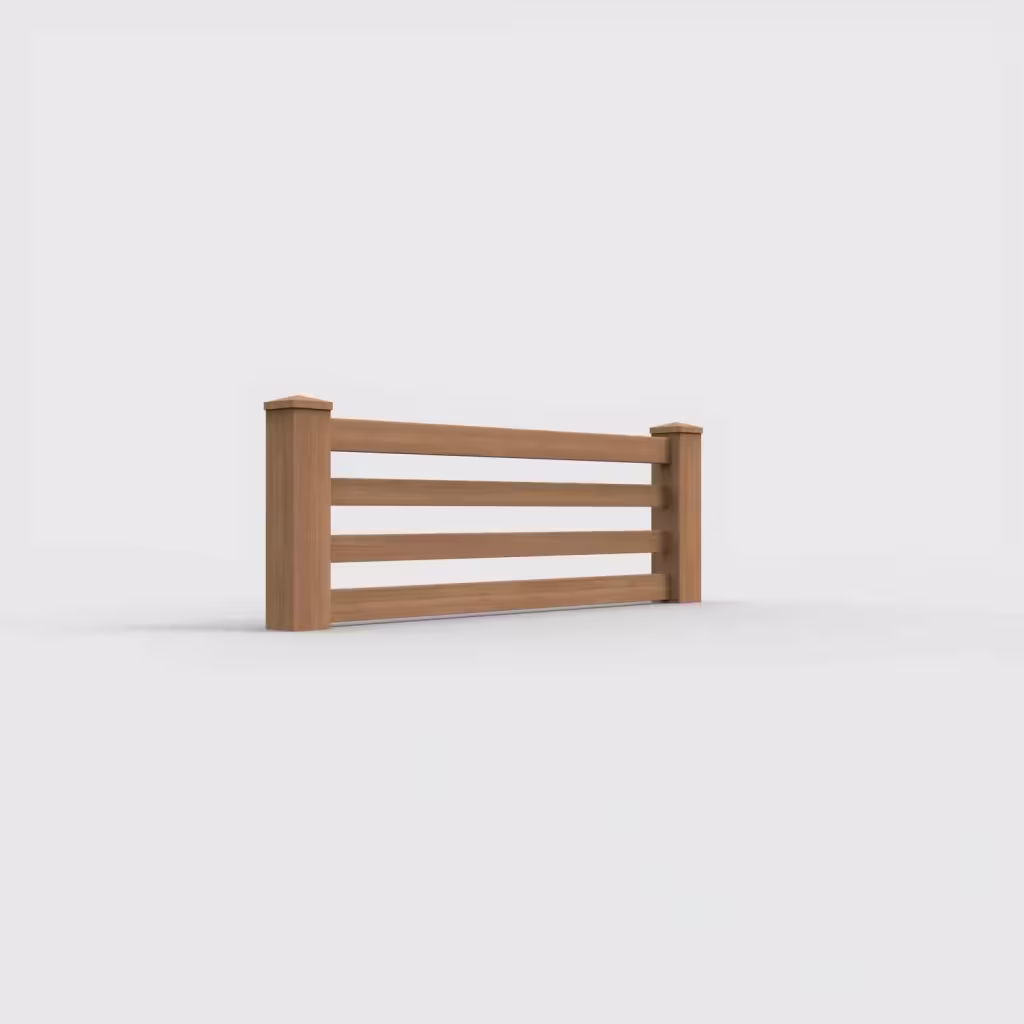 Sierra blend horizontal picket 2 ft wall topper, right-side view