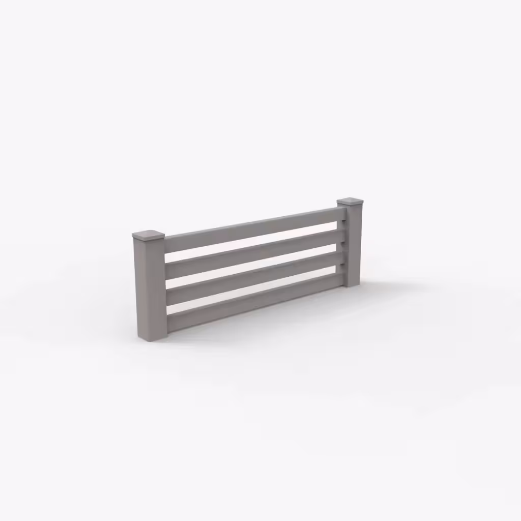 Slate gray horizontal picket 2 ft wall topper, main view