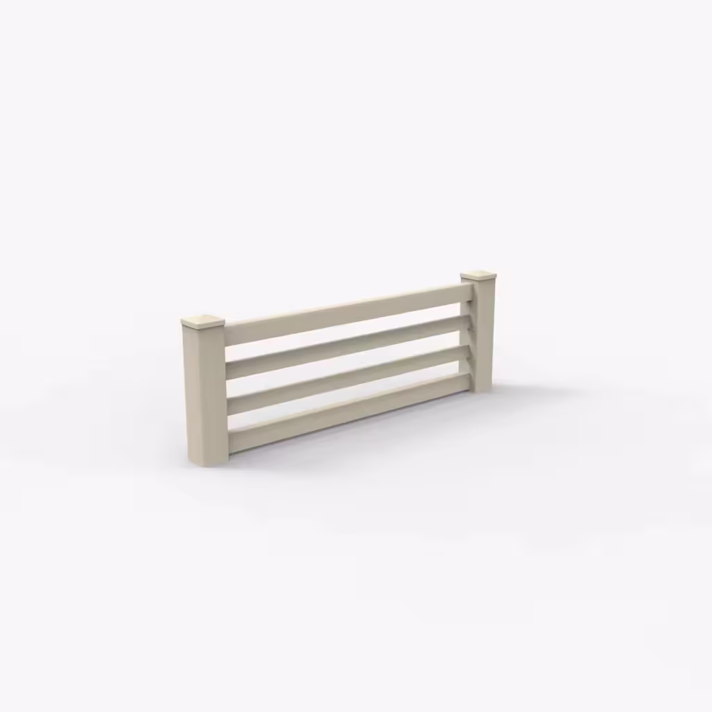 Tan horizontal picket 2 ft wall topper, main view