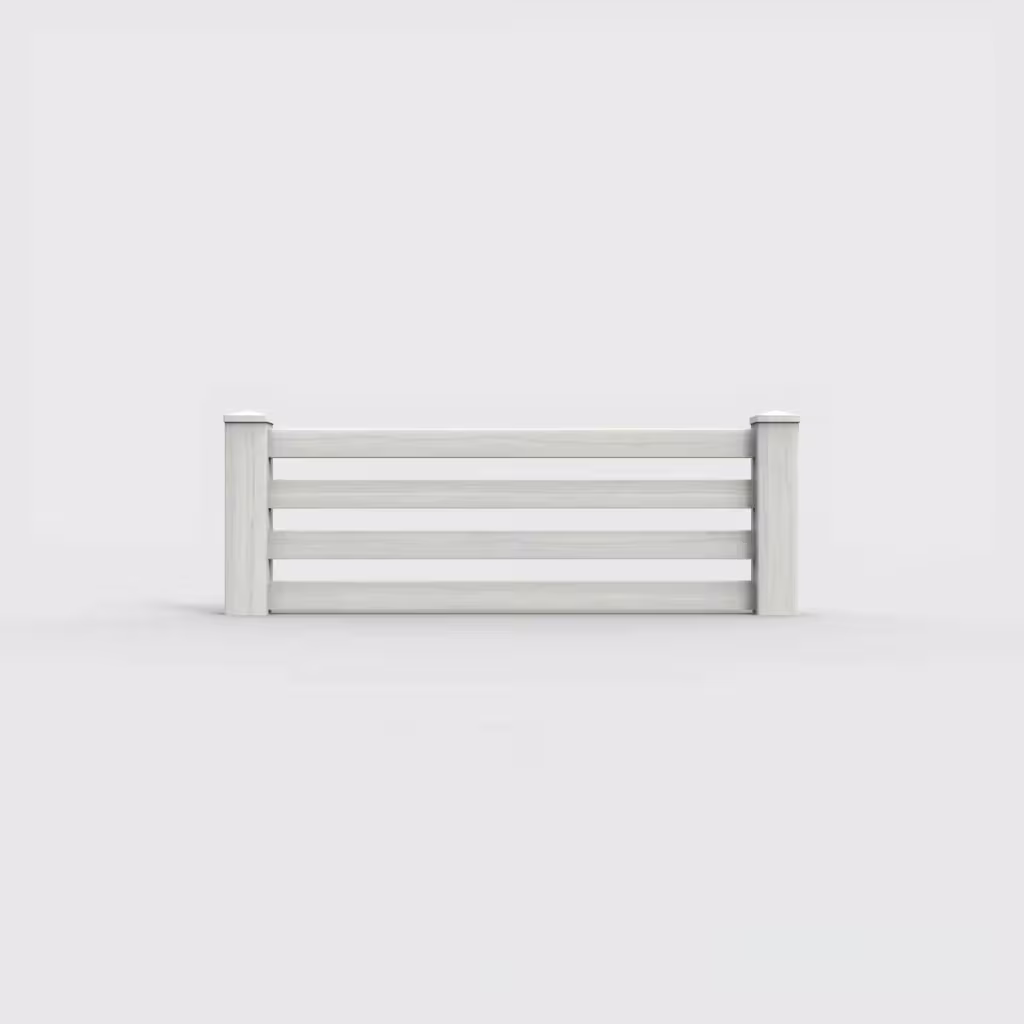 W. aspen horizontal picket 2 ft wall topper, front view