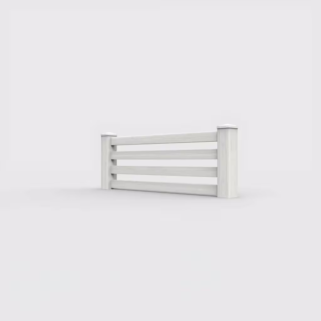 W. aspen horizontal picket 2 ft wall topper, left-side view