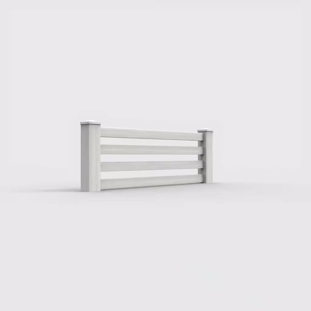 W. aspen horizontal picket 2 ft wall topper, right-side view