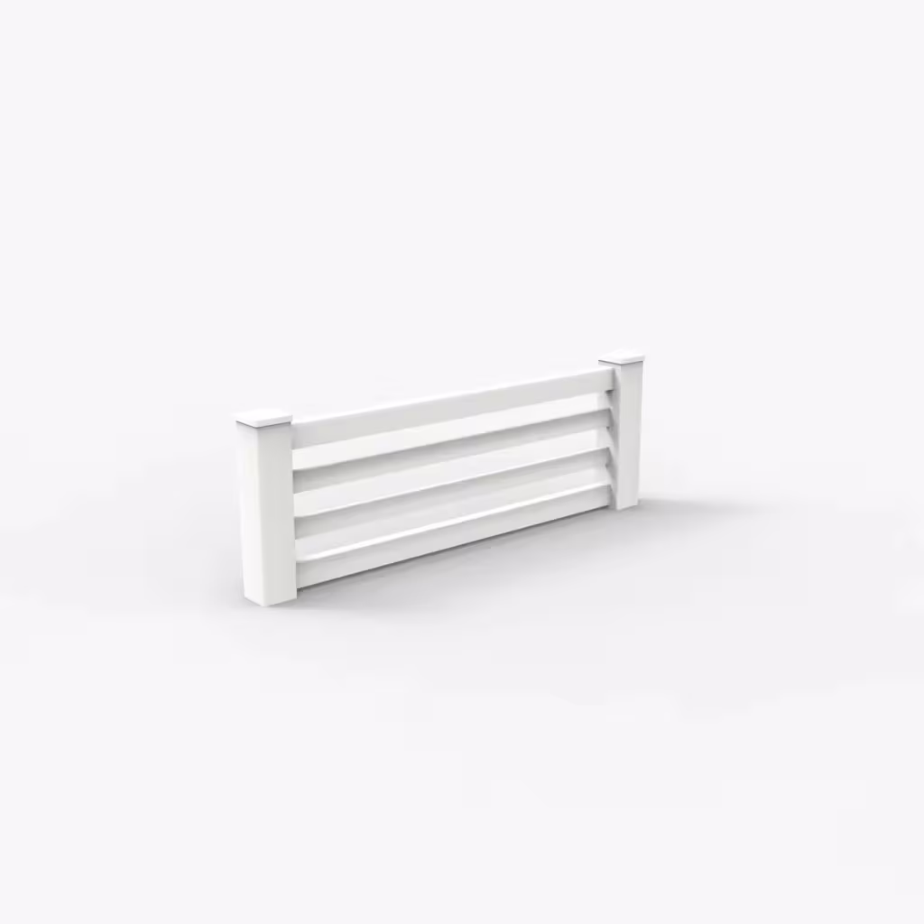 White horizontal picket 2 ft wall topper, main view