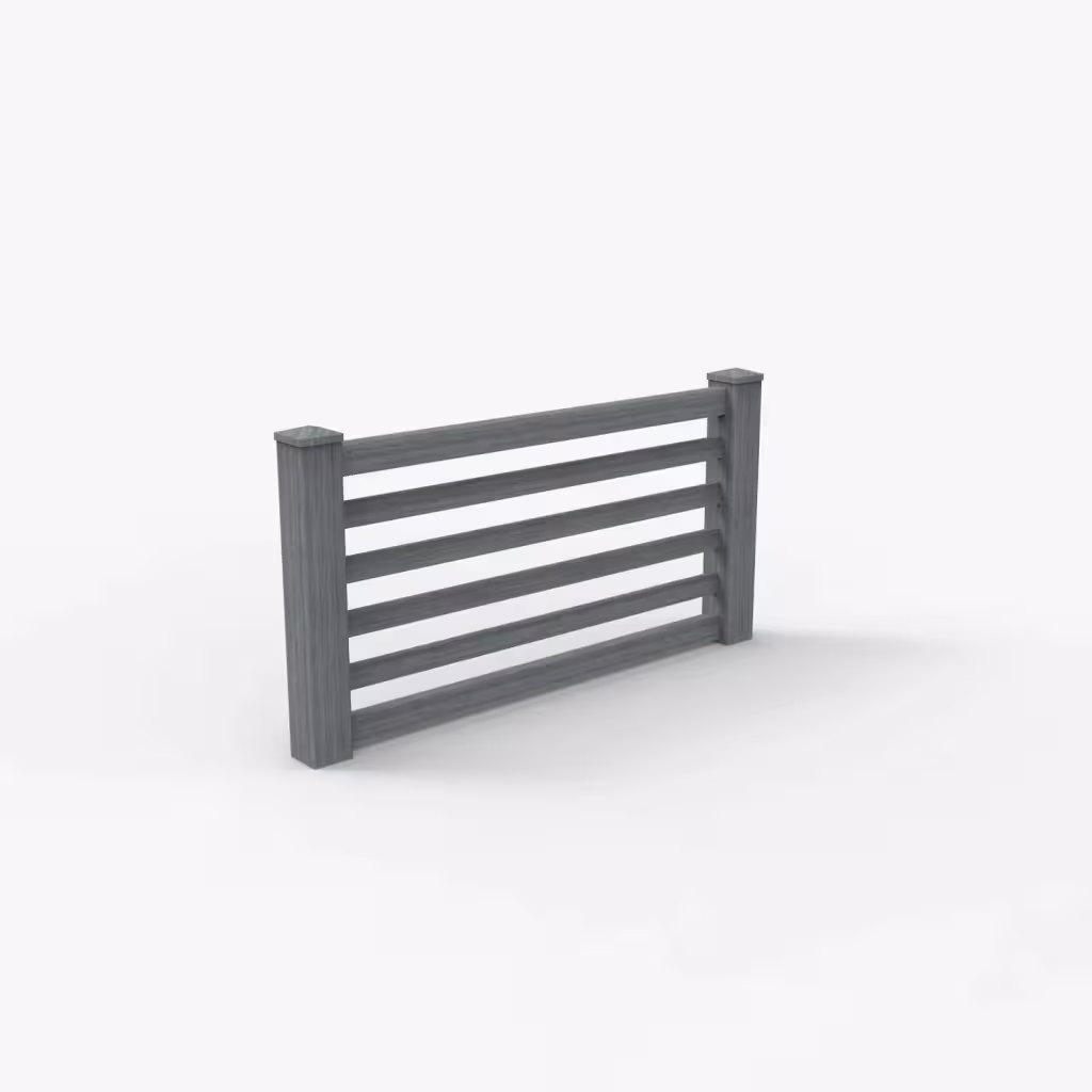 Arctic blend horizontal picket 3 ft wall topper, main view
