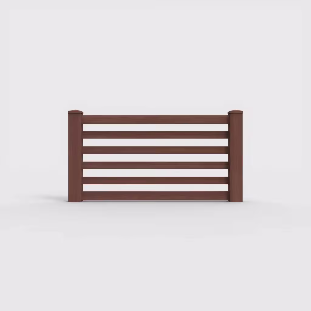 Brazilian blend horizontal picket 3 ft wall topper, front view
