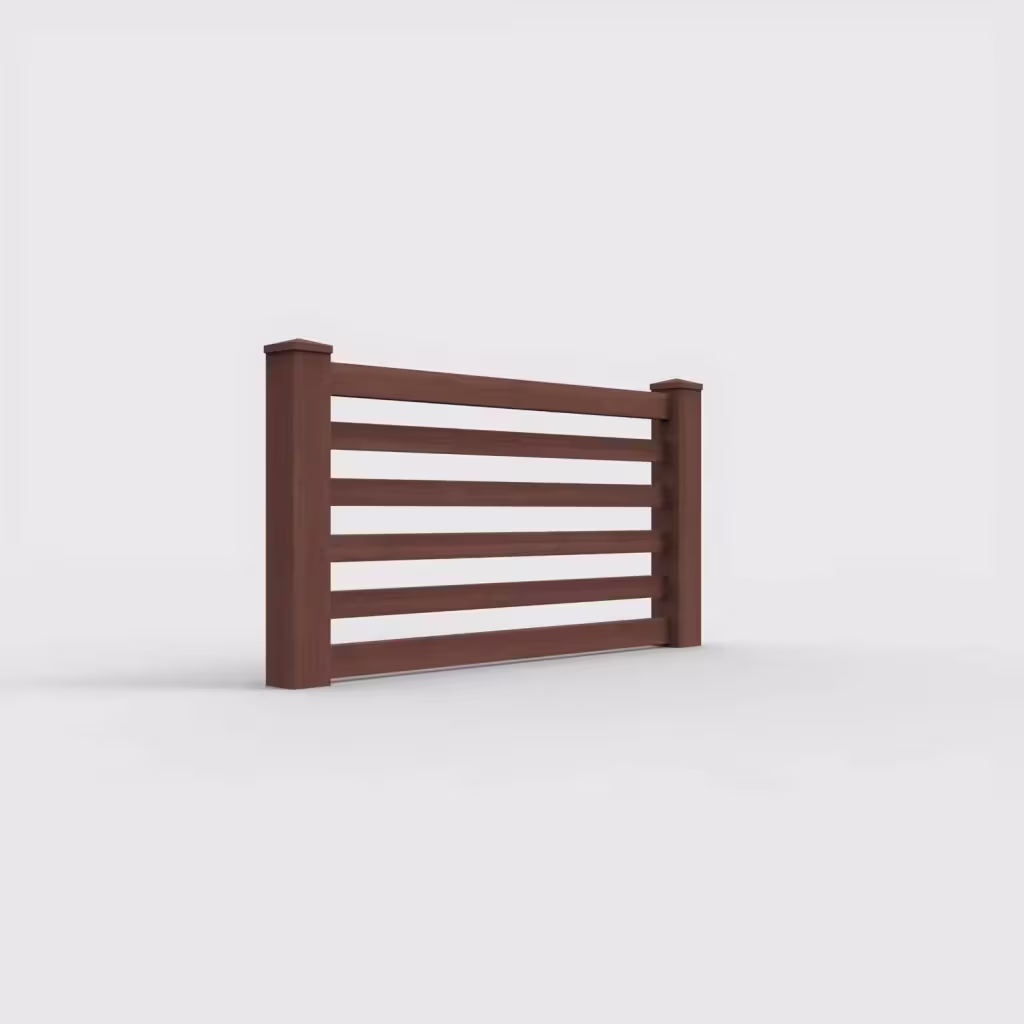 Brazilian blend horizontal picket 3 ft wall topper, right-side view