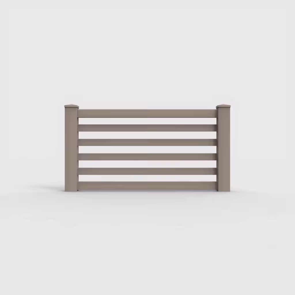 Clay horizontal picket 3 ft wall topper, front view