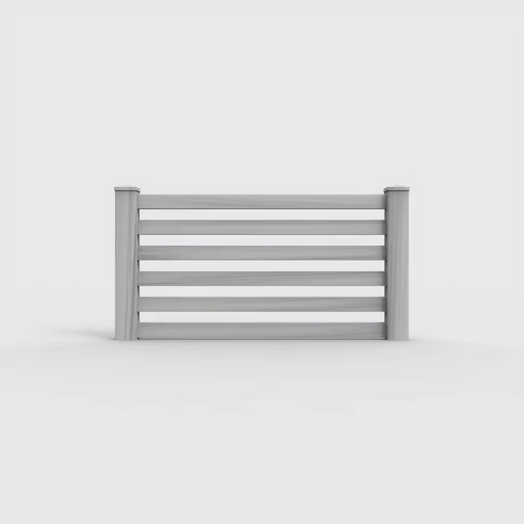 Coastal cedar horizontal picket 3 ft wall topper, front view