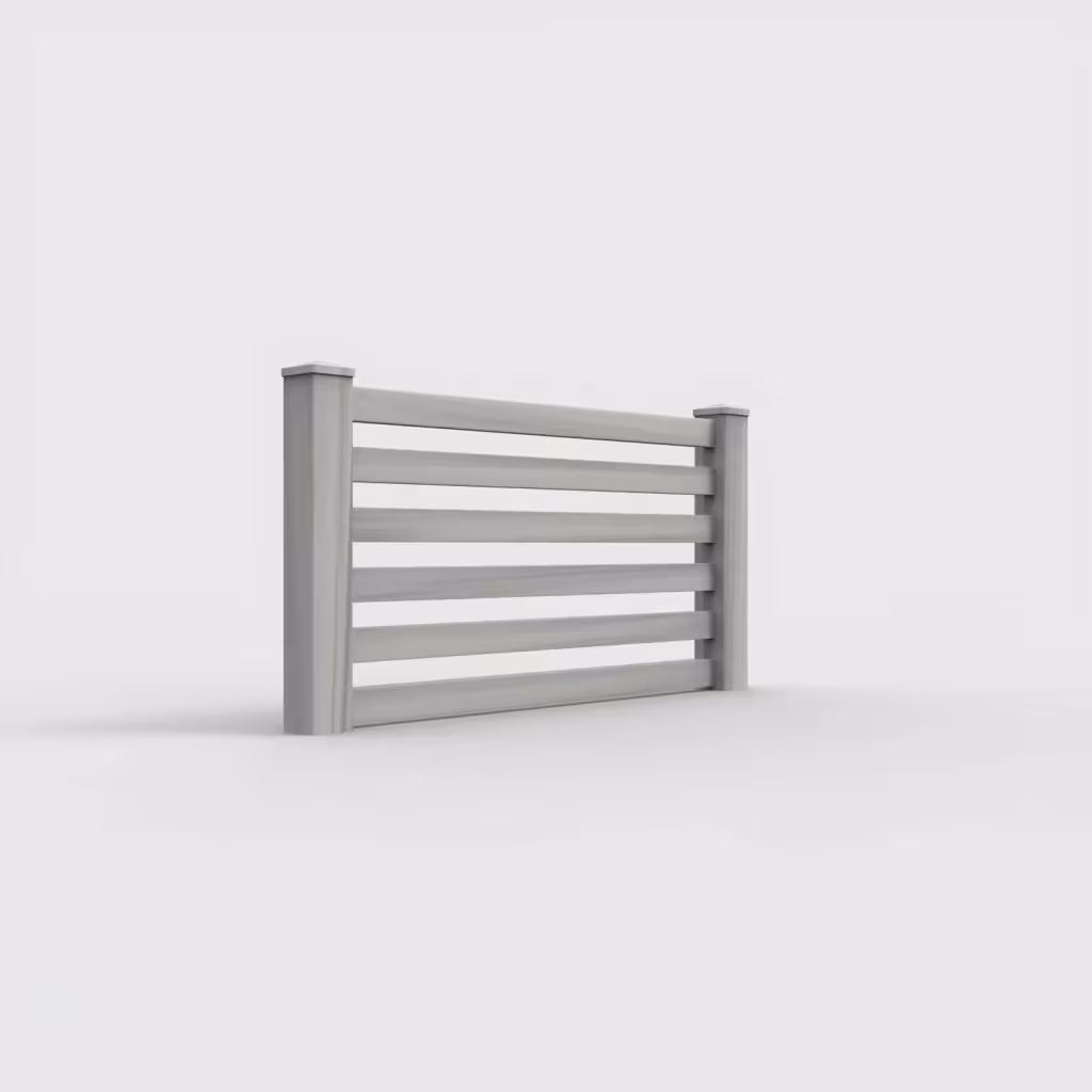 Coastal cedar horizontal picket 3 ft wall topper, right-side view