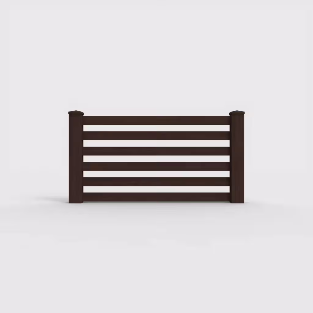 D. sequoia horizontal picket 3 ft wall topper, front view
