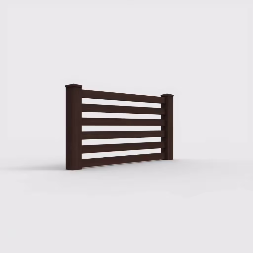 D. sequoia horizontal picket 3 ft wall topper, right-side view