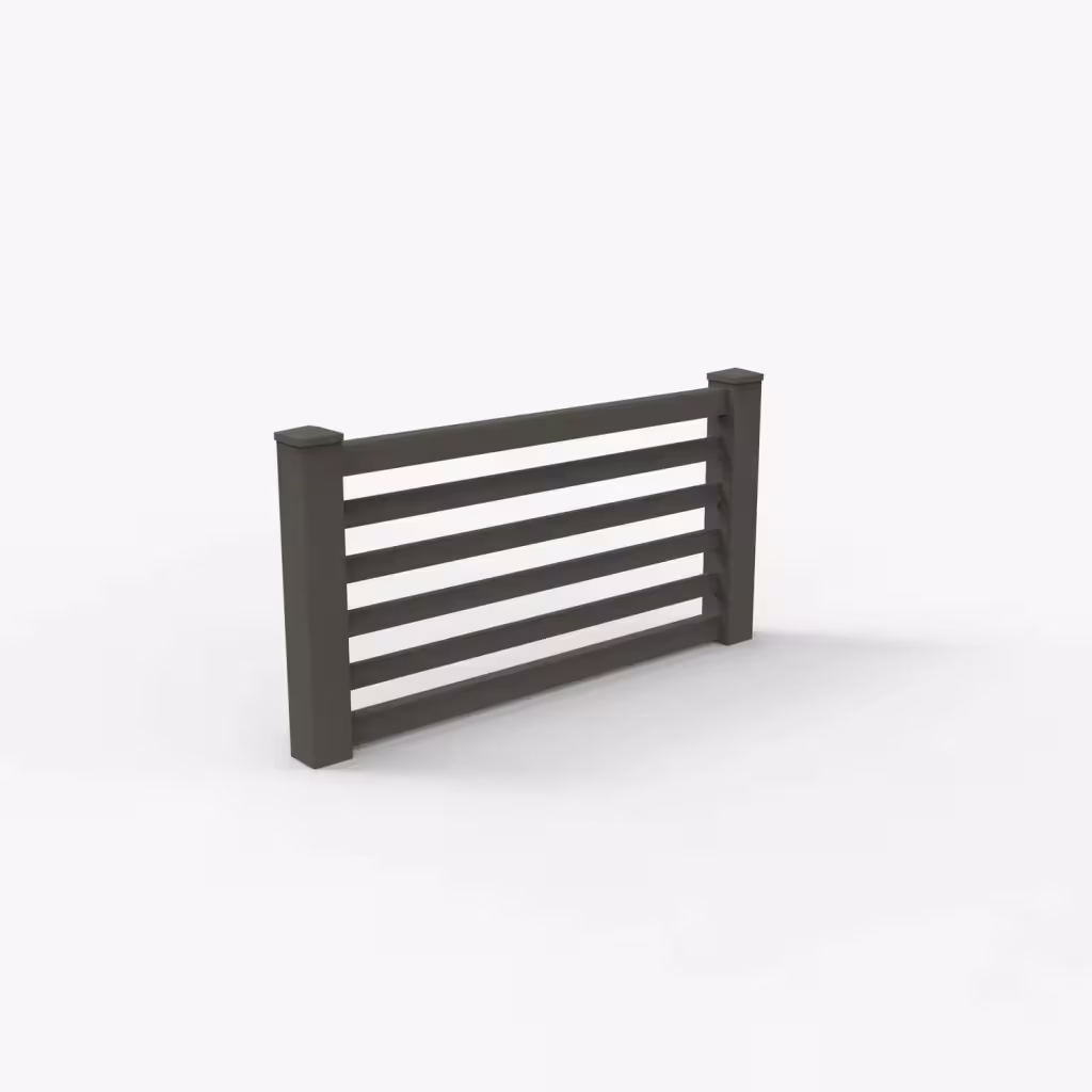 D. walnut horizontal picket 3 ft wall topper, main view