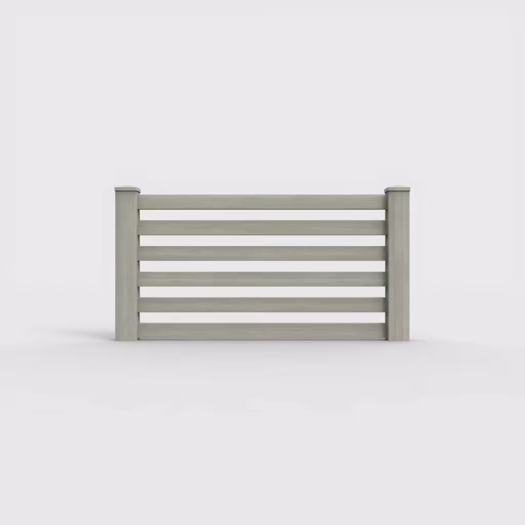 Mesquite horizontal picket 3 ft wall topper, front view