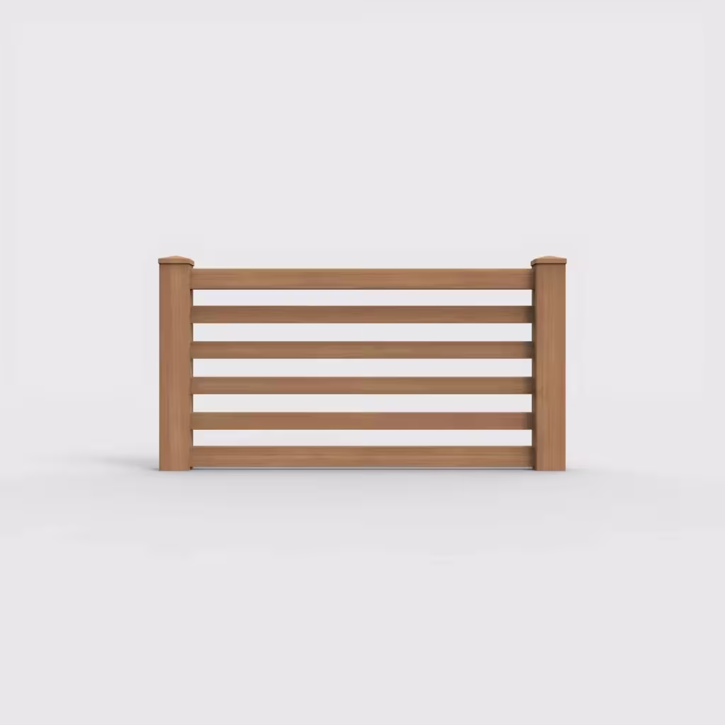 Sierra blend horizontal picket 3 ft wall topper, front view