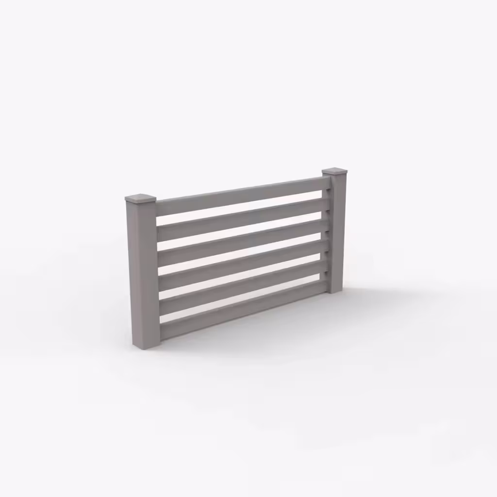 Slate gray horizontal picket 3 ft wall topper, main view