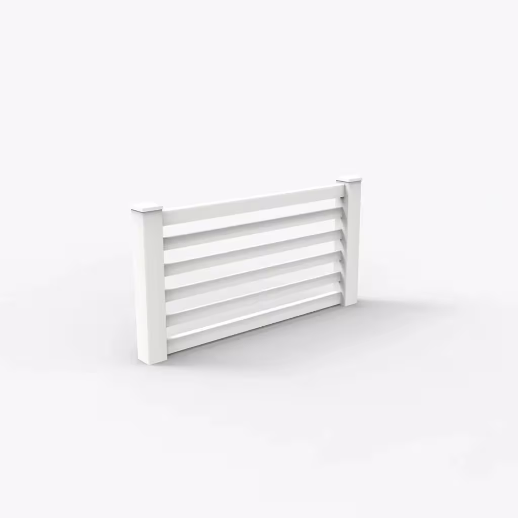 White horizontal picket 3 ft wall topper, main view