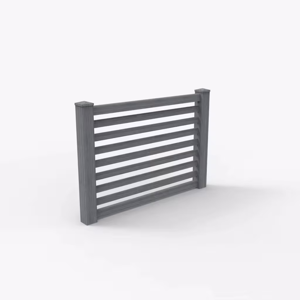 Arctic blend horizontal picket 4 ft fence, main view