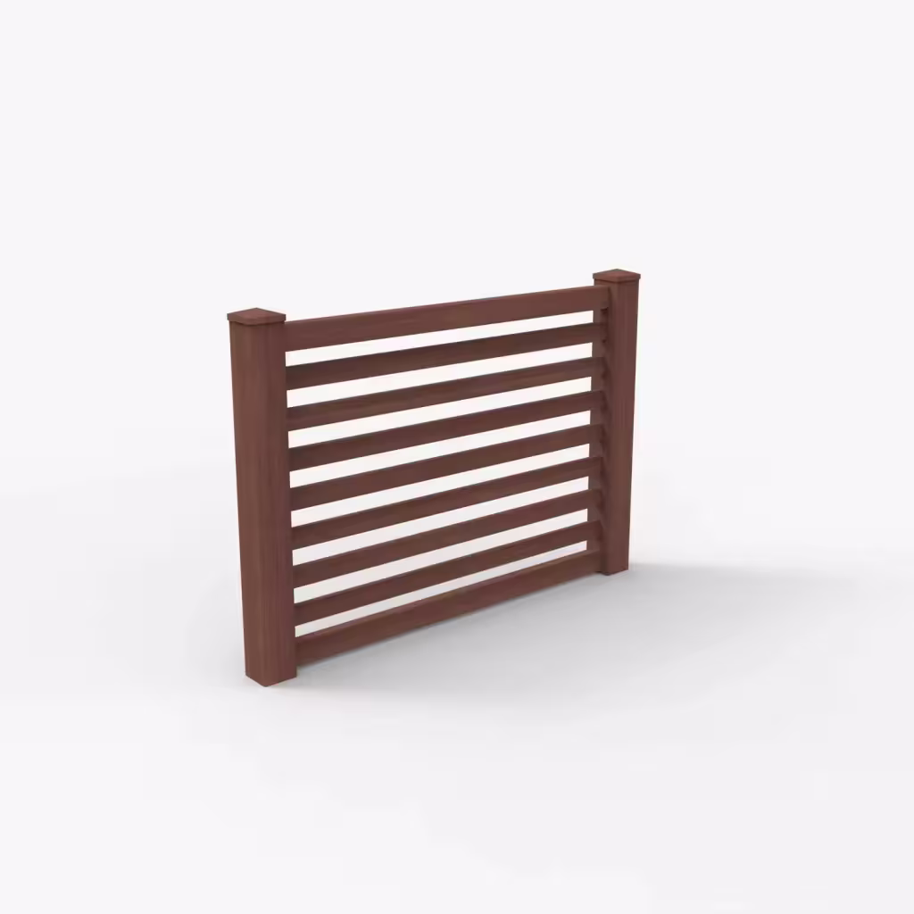 Brazilian blend horizontal picket 4 ft fence, main view