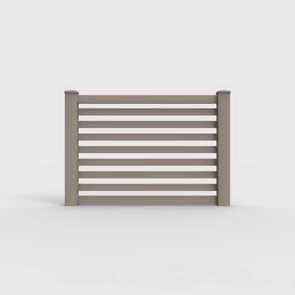 Clay horizontal picket 4 ft fence, front view