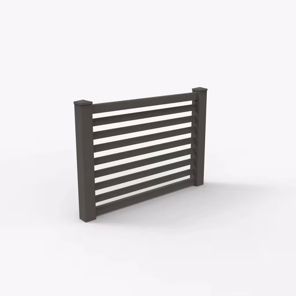 D. walnut horizontal picket 4 ft fence, main view