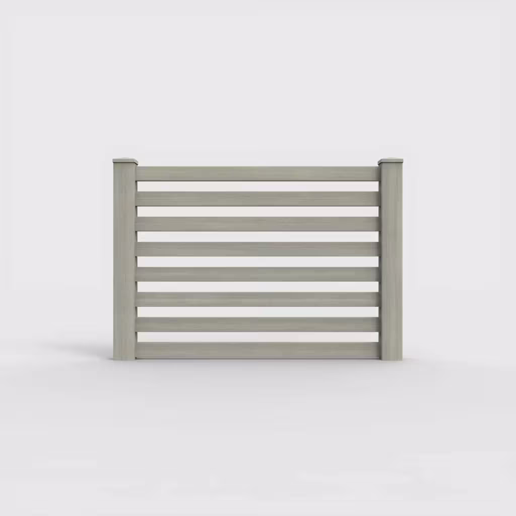 Mesquite horizontal picket 4 ft fence, front view