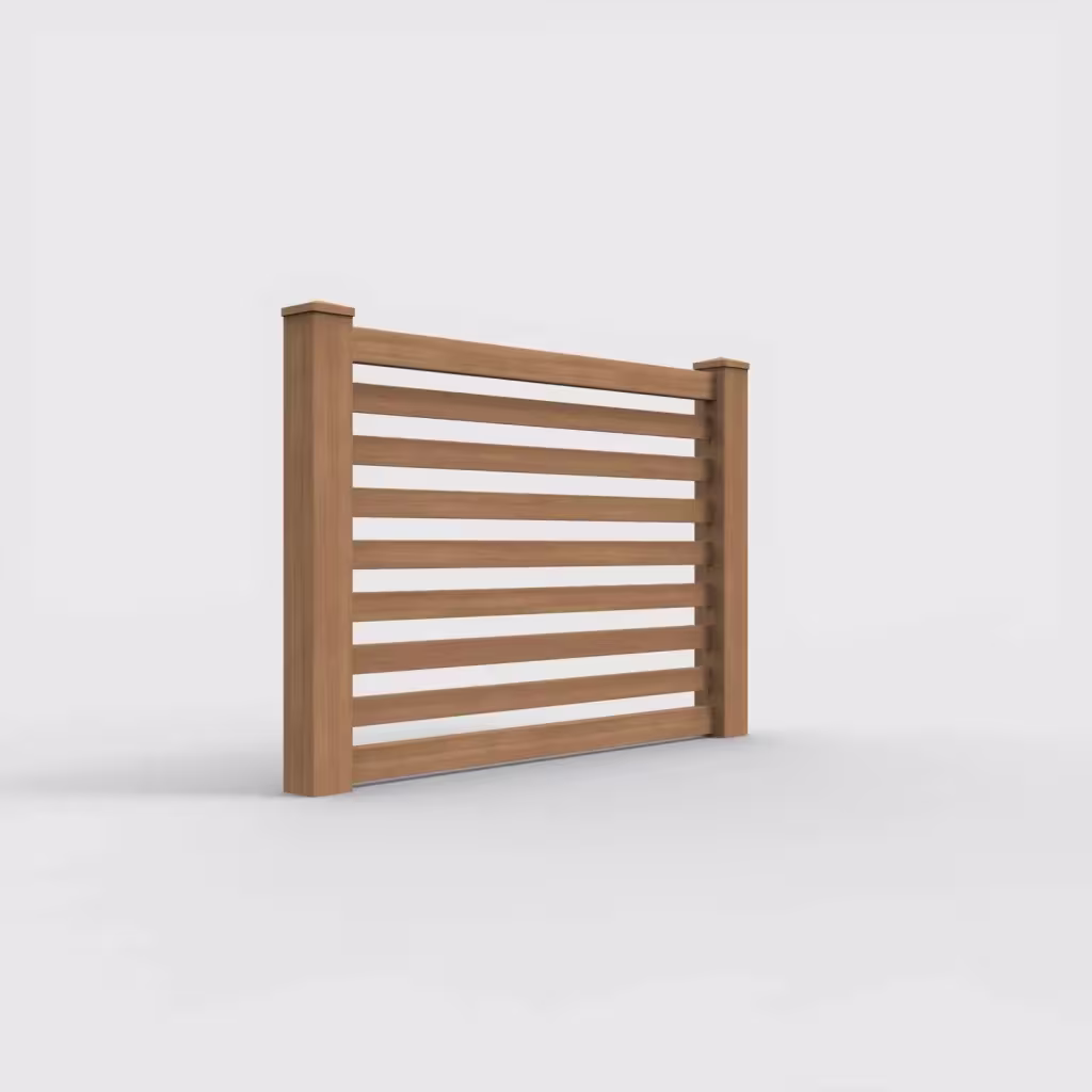 Sierra blend horizontal picket 4 ft fence, right-side view