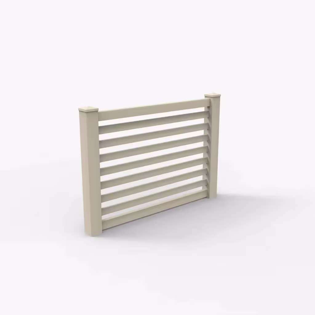 Tan horizontal picket 4 ft fence, main view