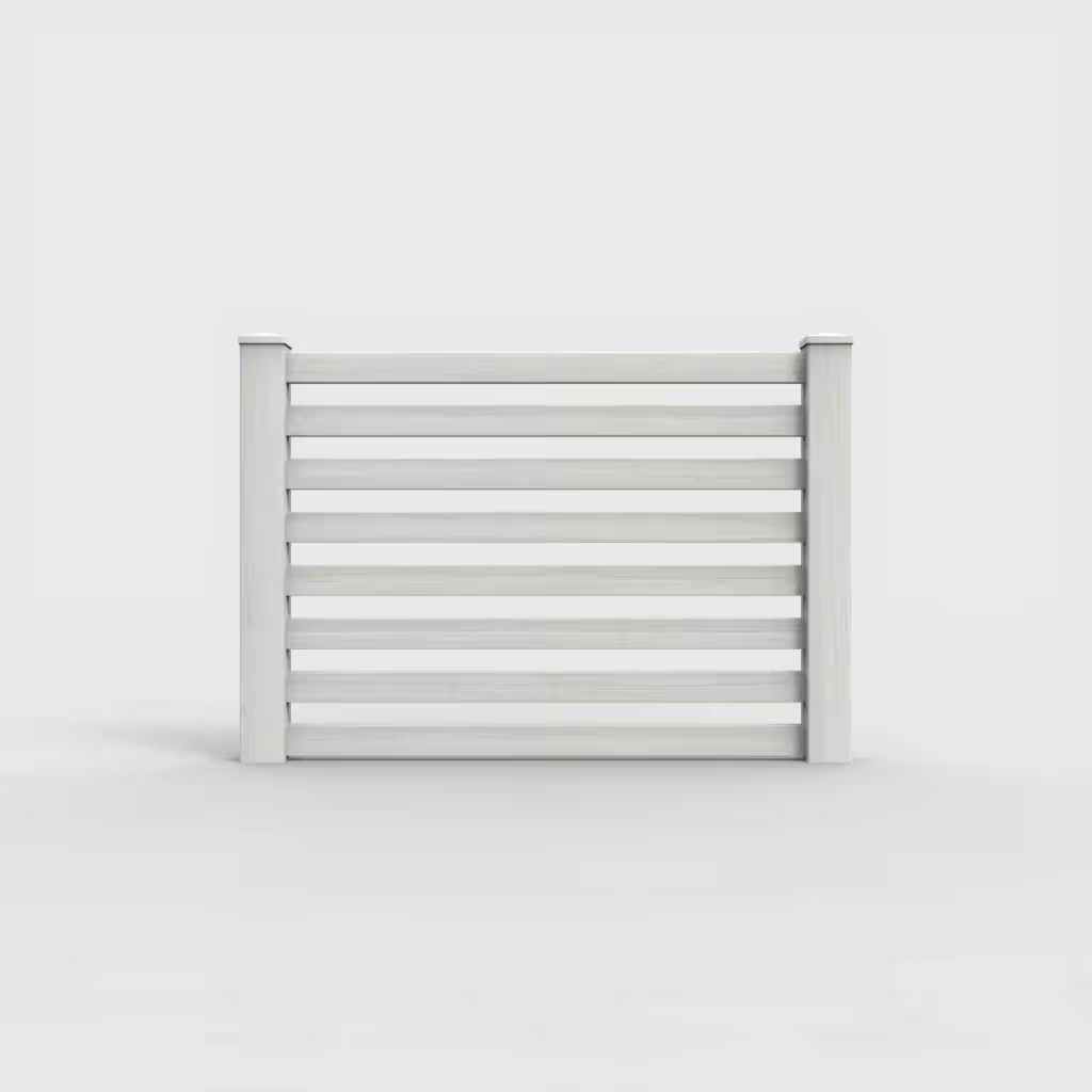 W. aspen horizontal picket 4 ft fence, front view