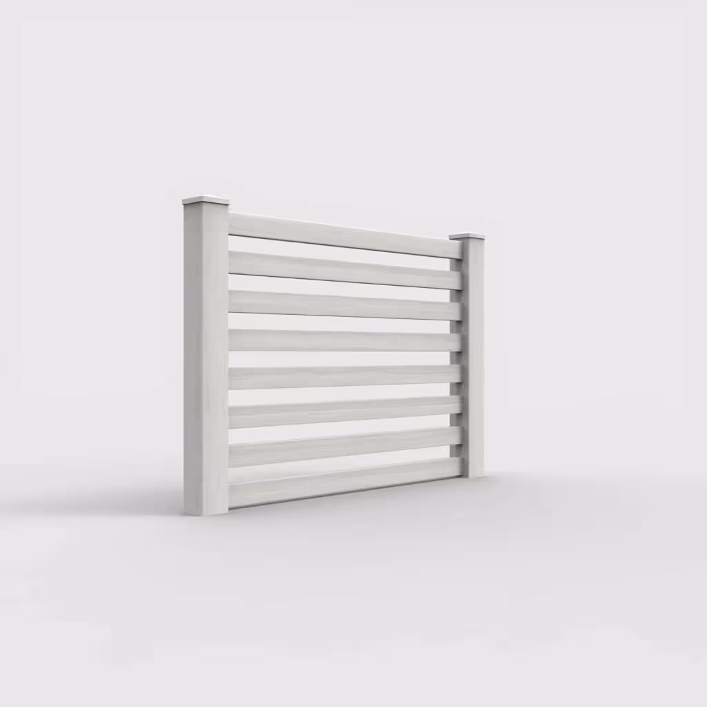 W. aspen horizontal picket 4 ft fence, right-side view