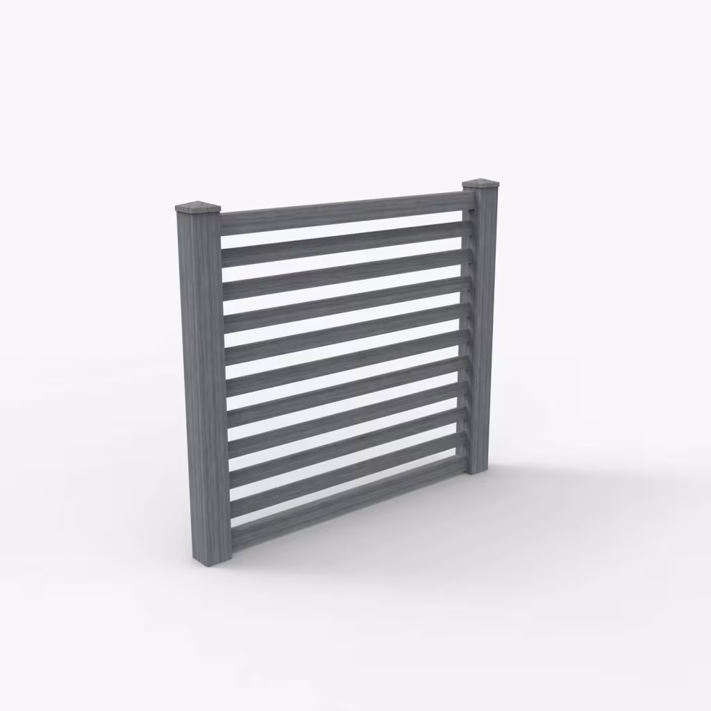Arctic blend horizontal picket 5 ft fence, main view