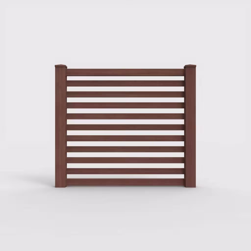 Brazilian blend horizontal picket 5 ft fence, front view