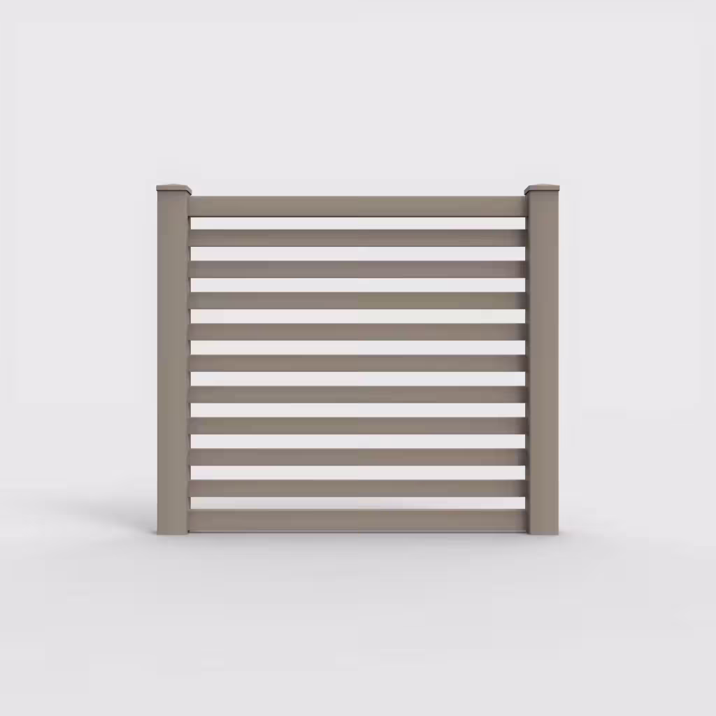 Clay horizontal picket 5 ft fence, front view