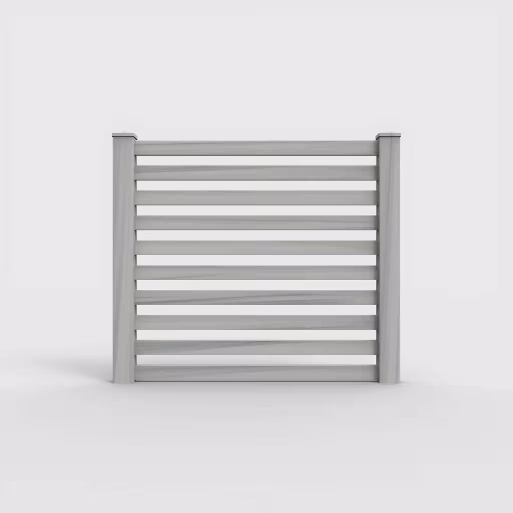 Coastal cedar horizontal picket 5 ft fence, front view