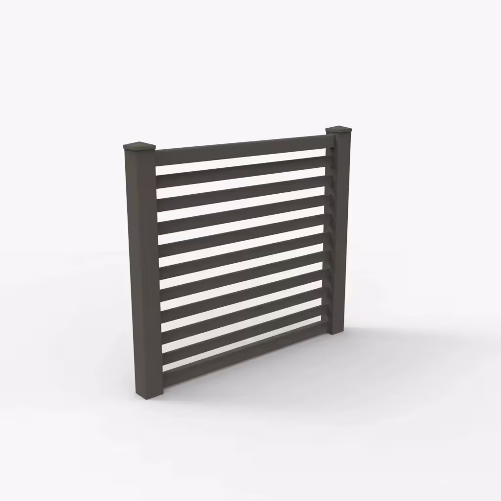 D. walnut horizontal picket 5 ft fence, main view