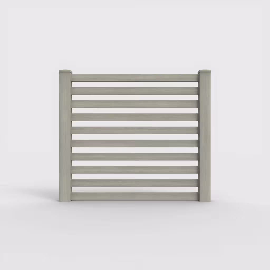 Mesquite horizontal picket 5 ft fence, front view