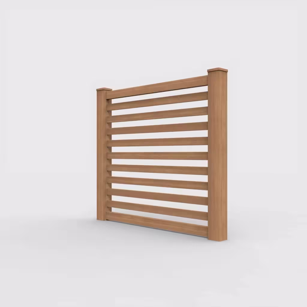 Sierra blend horizontal picket 5 ft fence, left-side view