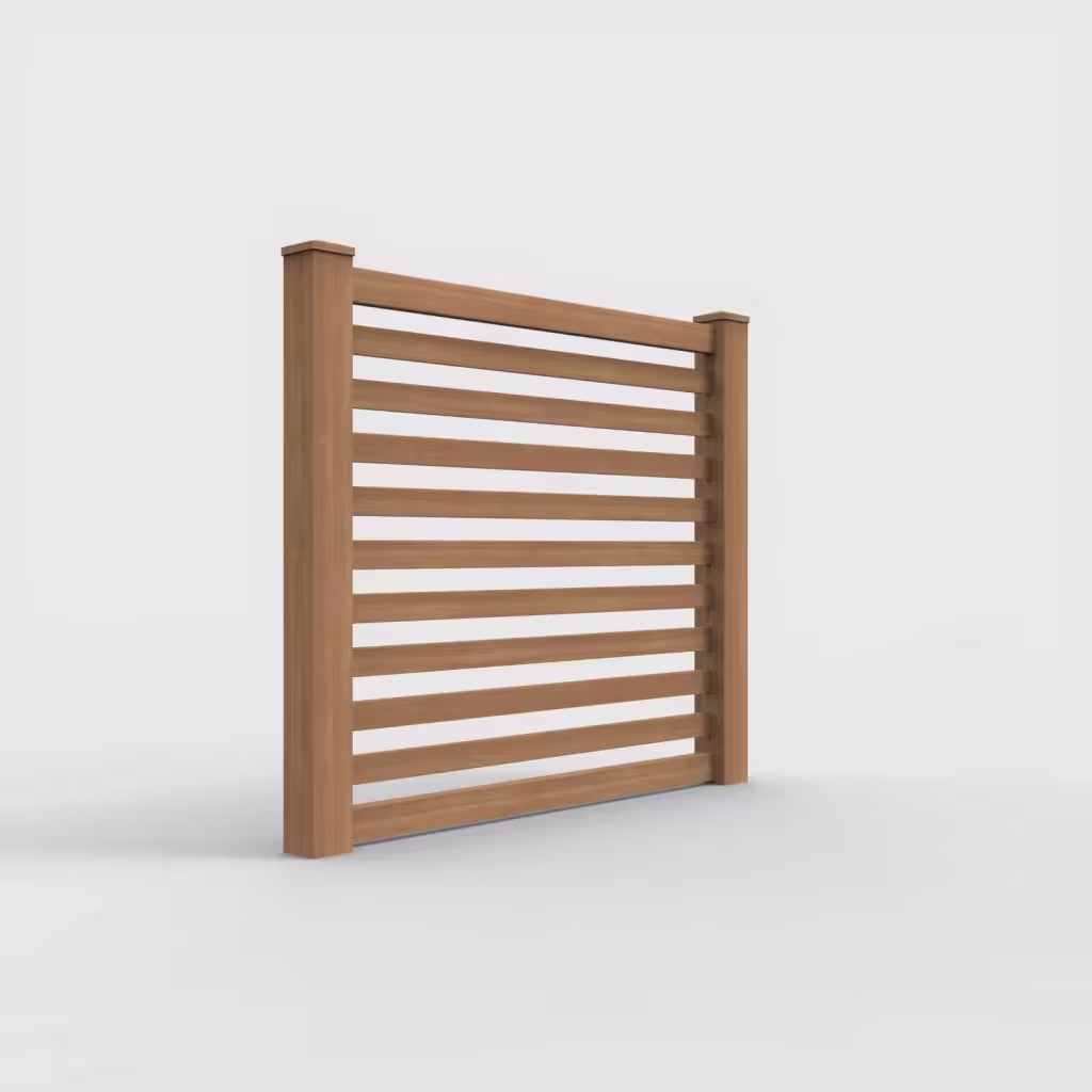 Sierra blend horizontal picket 5 ft fence, right-side view