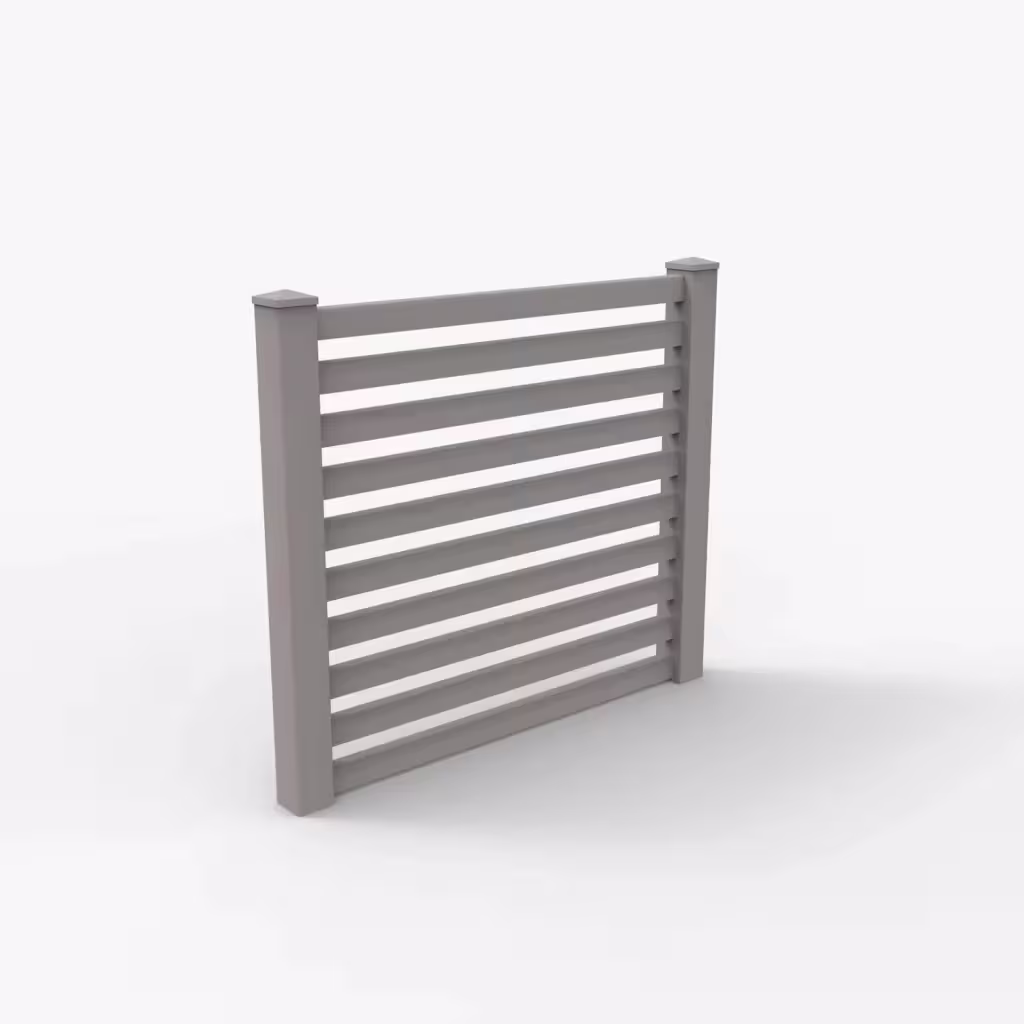 Slate gray horizontal picket 5 ft fence, main view